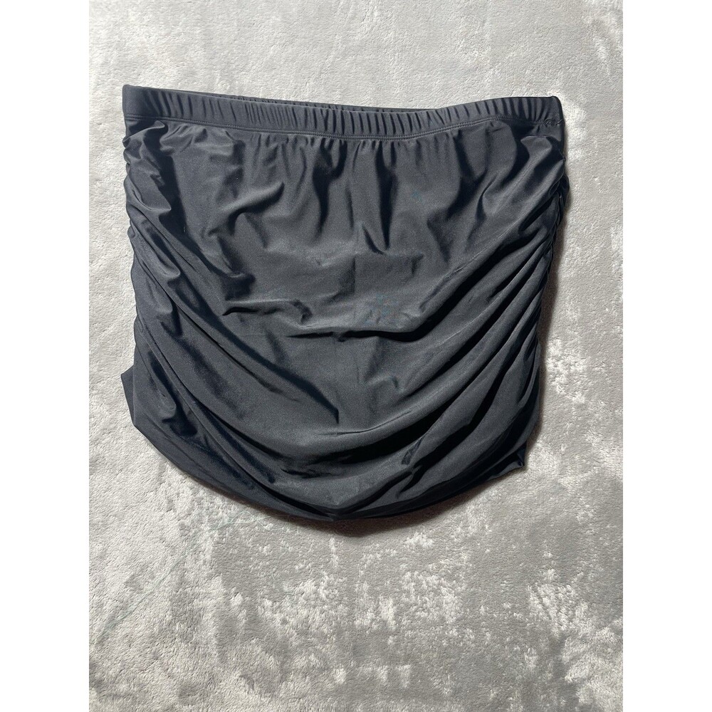 Meet Curve Swim Skirt Ruched Black Pull On Women’s Size 2X